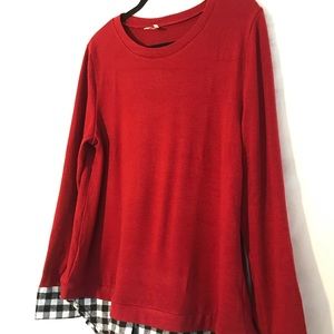 Red & Buffalo Check Sweater